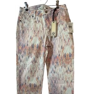 Christopher Blue paint splatter print capri length pants Women's sz 8 w/tags